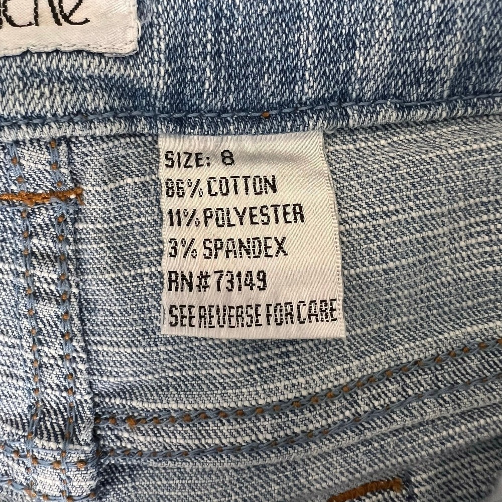 Cache Womens Rhinestone Embellished Jeans 8 Cropped Capris Chic Glam Casual Y2K - Picture 11 of 13